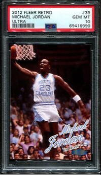 2012 Upper Deck UD Fleer Retro Ultra ULT-39 Michael Jordan University of North Carolina UNC Tar Heels PSA 10 Gem Mint