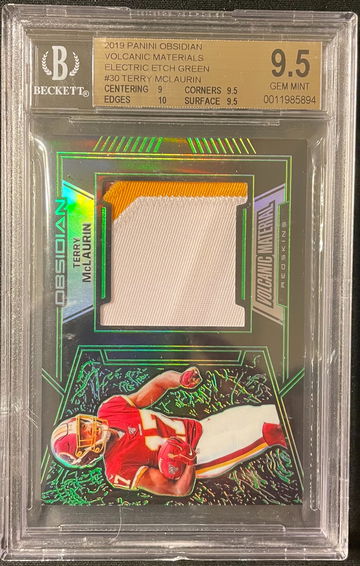 Terry McLaurin /25 2019 Panini Obsidian Volcanic Materials jumbo patch