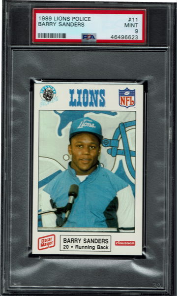 Barry Sanders 1989 Police Rookie PSA 19 RC