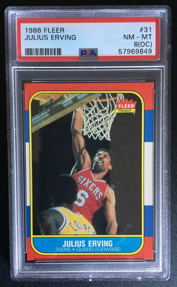 1986 Fleer Julius Erving #31 HOF PSA-8(OC) NM-MT