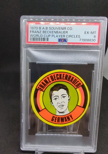 1970 B.A.B. Souvenir Co. World Cup Player Circles Franz Beckenbauer PSA 6