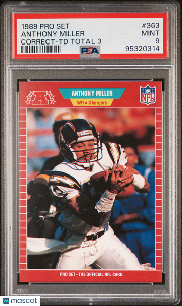1989 Pro Set Anthony Miller #363 Correct TD Total 3 PSA 9