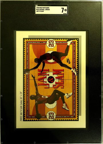 1990 Nike Poster Card #922 Michael Jordan Jam n Slam SGC 7