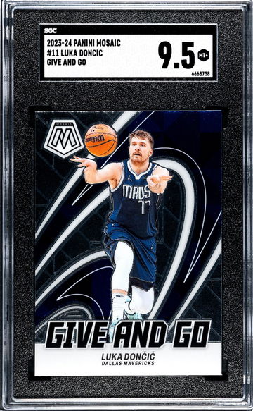 2023-24 Panini Mosaic #11 Luka Doncic Give And Go SGC 9.5