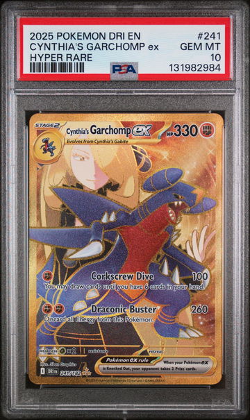 2025 Pokemon Scarlet and Violet Destined Rivals Hyper Rare Cynthia's Garchomp Ex #241 PSA 10