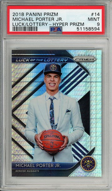 Michael Porter Jr. 2018-19 Panini Prizm Luck of the Lottery #14 Hyper Prizm PSA 9 Mint Rookie RC! 8594