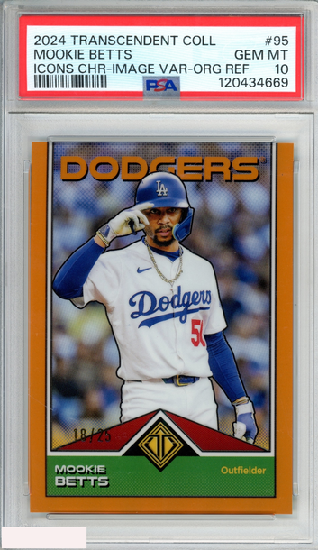 2024 TRANSCENDENT ICONS CHR MOOKIE BETTS #95 IMAGE VARIATION ORANGE OF 25 PSA 10