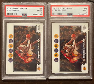 (2) 2008 Topps Chrome Kobe #24 W/ LeBron James PSA 9