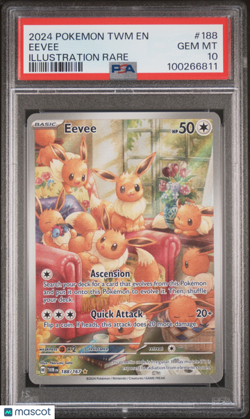 Twilight Masquerade Eevee Foil Illustration Rare PSA 10 #188/167