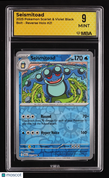 2025 Pokemon Scarlet & Violet Black Bolt Seismitoad Reverse Holo MBA 9 #21