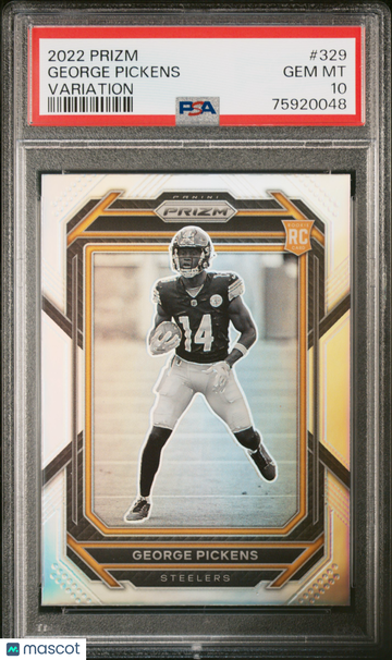 2022 Panini Prizm George Pickens #329 Variation PSA 10