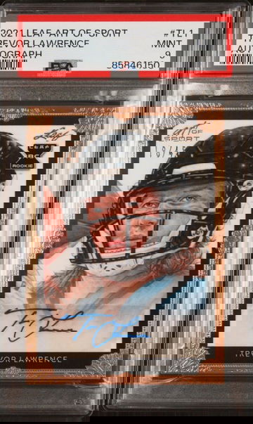2021 Leaf Art of Sport Trevor Lawrence Rookie Auto /45 PSA 9