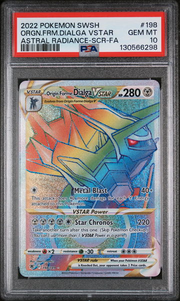 2022 Pokemon Sword and Shield Astral Radiance Origin Forme Dialga Vstar #198 PSA 10