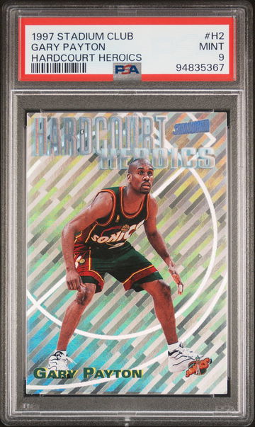 1997 GARY PAYTON STADIUM CLUB HARDCOURT HEROICS #H2 PSA 9