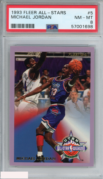 1993 FLEER ALL-STARS MICHAEL JORDAN #5 CHICAGO BULLS HOF PSA 8 NM-MT