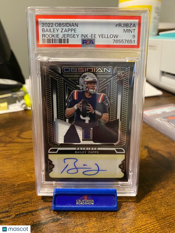 2022 Obsidian Bailey Zappe #RJI-BZA Yellow Rookie PSA 9 Panini Authentic