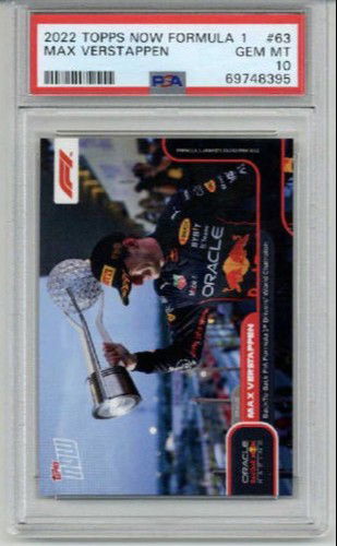 2022 TOPPS NOW FORMULA 1 BACK TO BACK F1 CHAMPION #63 MAX VERSTAPPEN PSA 10