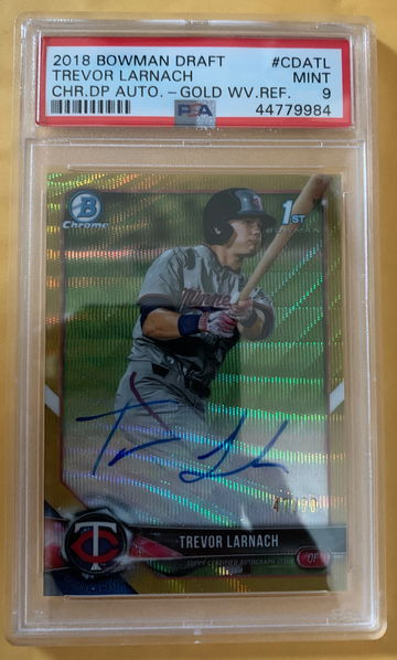 2018 bowman draft Trevor larnach gold wave auto 