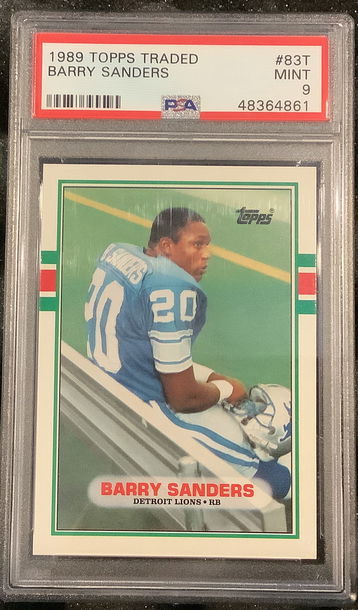 1989 Barry Sanders Topps Traded rookie psa 9 