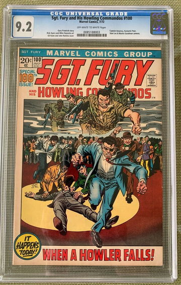 Sgt. Fury and His Howling Commandos #100 (1972) CGC 9.2 -- o/w to White pages
