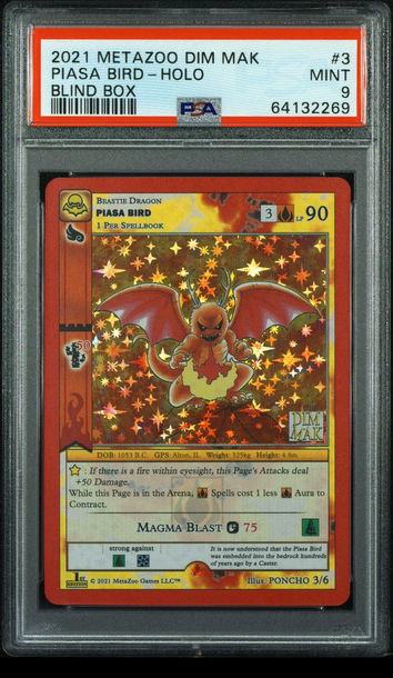 👕🦩 2021 Metazoo X DIM MAK PIASA BIRD Blind Box Promo-Holo  3/6 |PSA 9| 💎🧨