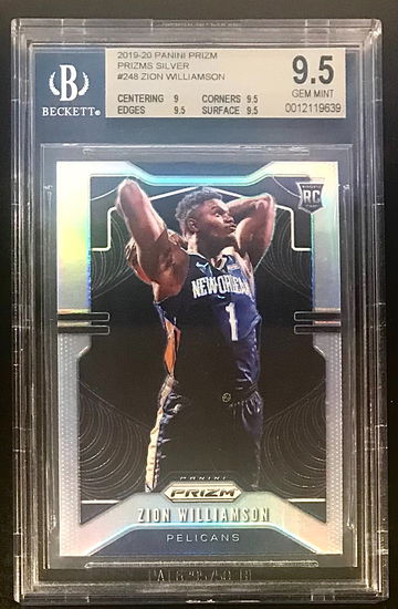 2019-20 Prizm Zion Williamson Silver Prizm BGS 9.5 Gem Mint