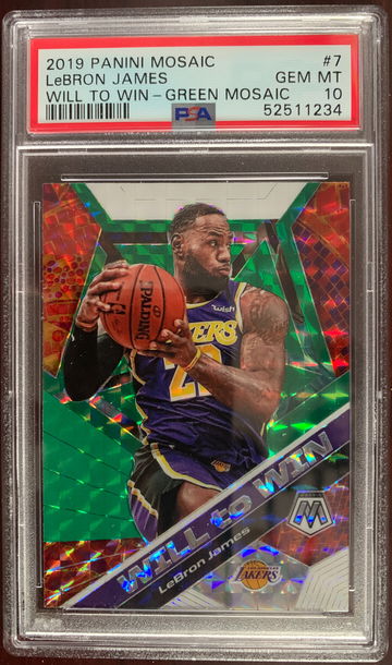 2019 Panini Mosaic LeBron James Will To Win - Green Mosaic PSA 10