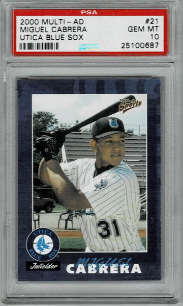2000 MULTI AD UTICA BLUE SOX MIGUEL CABRERA GEM MINT PSA 10 
