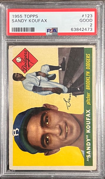1955 Topps Sandy Koufax #123 PSA 2 Good RC