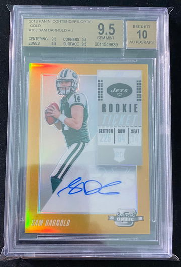 2018 Contenders Optic Gold /10 Sam Darnold True Gem