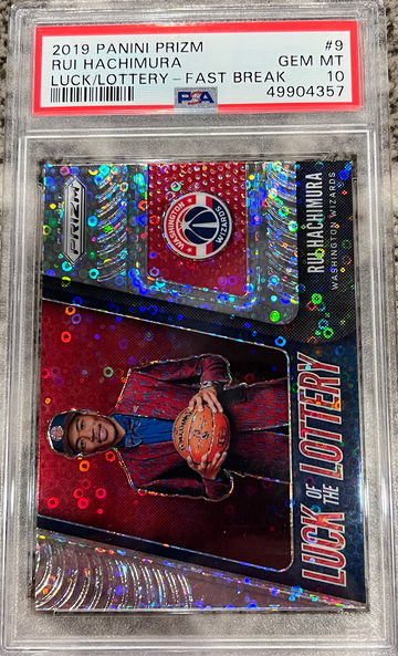 Rui Hachimura 2019 Prizm Luck of the Lottery Fast Break PSA 10