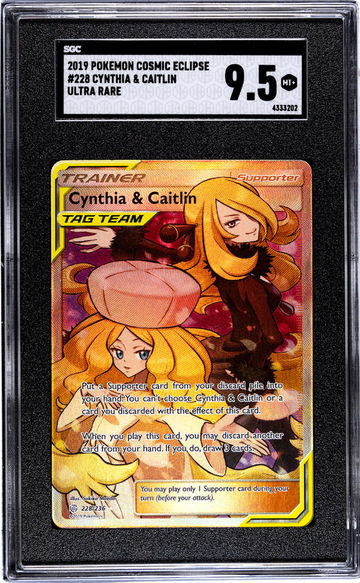 2019 Pokemon Cosmic Eclipse #228 Cynthia & Caitlin Ultra Rare SGC 9.5