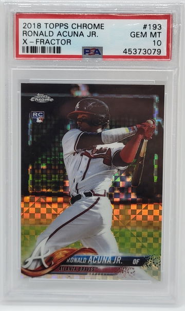 2018 Topps Chrome #193 Ronald Acuna Jr GEM MINT X-Fractor PSA 10