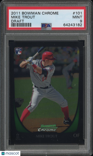 Mike Trout 2011 Bowman Chrome Draft #101 Angels Rookie RC - PSA 9