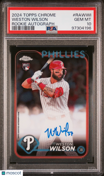 2024 Topps Chrome Rookie Autographs Weston Wilson #RAWWI PSA 10