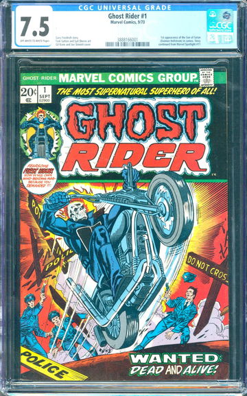 Ghost Rider #1 (1973) CGC 7.5 -- O/w to White; 1st Son of Satan (Hellstrom)