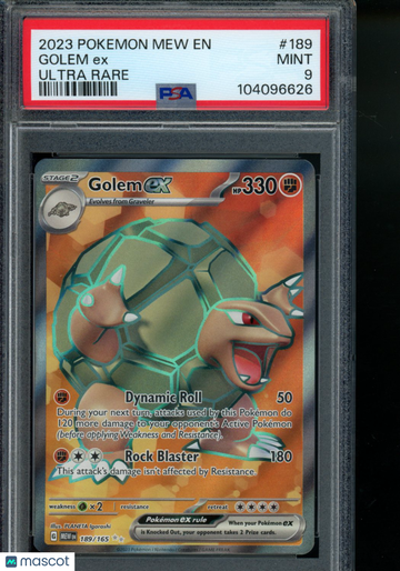 2023 Pokemon Mew EN-151 Golem EX Ultra Rare PSA 9 #189