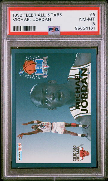 1992 FLEER MICHAEL JORDAN ALL-STARS #6 PSA 8 BK.A1.02