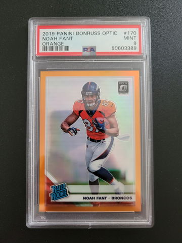2019 Donruss Optic Football Noah Fant Orange Refractor PSA 9 Mint