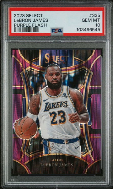 2023 PANINI SELECT PURPLE FLASH LeBRON JAMES #335 /175 PSA 10 LAKERS