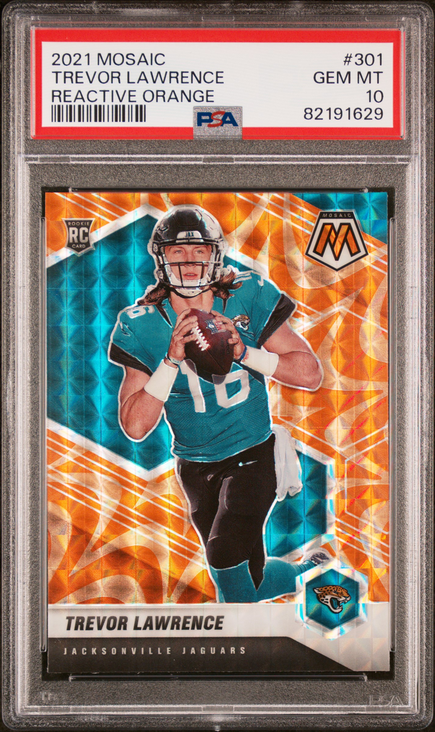 2021 Panini Mosaic Trevor Lawrence #301 Reactive Orange PSA 10