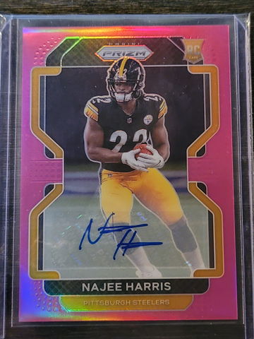 2021 nfl prizm najee harris pink auto 