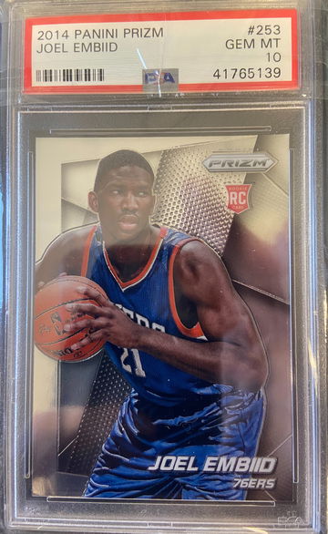 2014 Panini Prizm Joel Embiid PSA 10 RC Rookie #253 Sixers