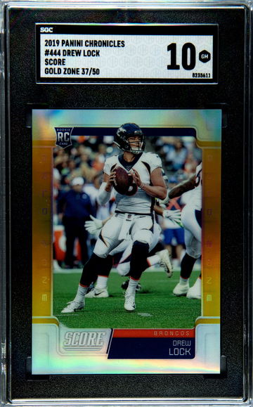Drew Lock 2019 Score Gold Zone /50 SGC 10