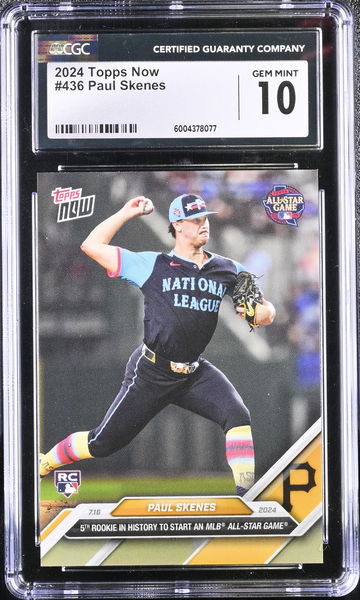 2024 TOPPS PAUL SKENES #436 Rookie limited print /16629 CGC 10