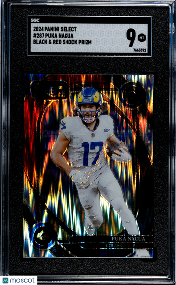 2024 Panini Select Puka Nacua #287 Black & Red Shock Prizm SGC 9
