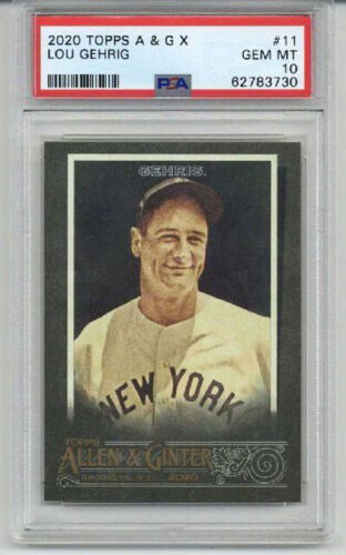 2020 TOPPS ALLEN & GINTER X #11 LOU GEHRIG NEW YORK YANKEES PSA 10 LOW POP