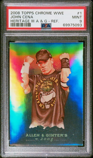 John Cena WWE Refractor PSA 9 Topps Chrome Heritage 2008 Allen & Ginter