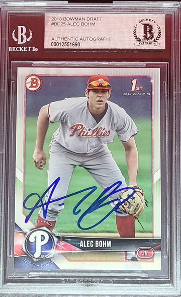 2018 Bowman Draft #BD25 Alec Bohm Authentic Autograph 1st Bowman