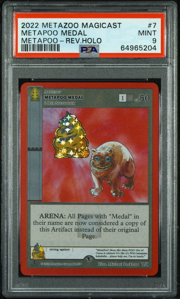 💎2022 Metazoo Magicast Metapoo #7 METAPOO MEDAL-RH | PSA 9 |👻🚨LOW PRINT RUN📈